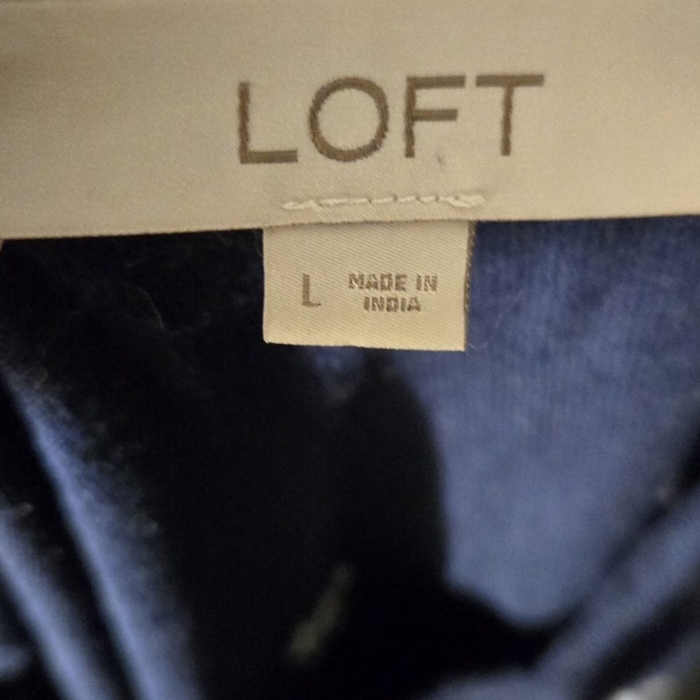 LOFT Navy Blue Embroidered Nautical Beach Comber Harbor Tank Top Large - Picture 5 of 6